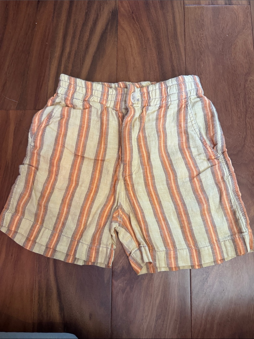 Casual Striped kids Shorts in yellow and Orange